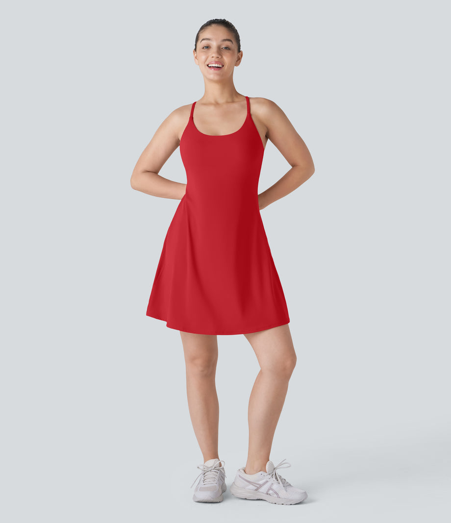 SoftlyZero™ Plush Backless Active Dress-Longer Length-Easy Peezy Edition - Mars Red