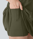 SoftlyZero™ Plush Backless Active Dress-Longer Length-Easy Peezy Edition - Grass Grey Green