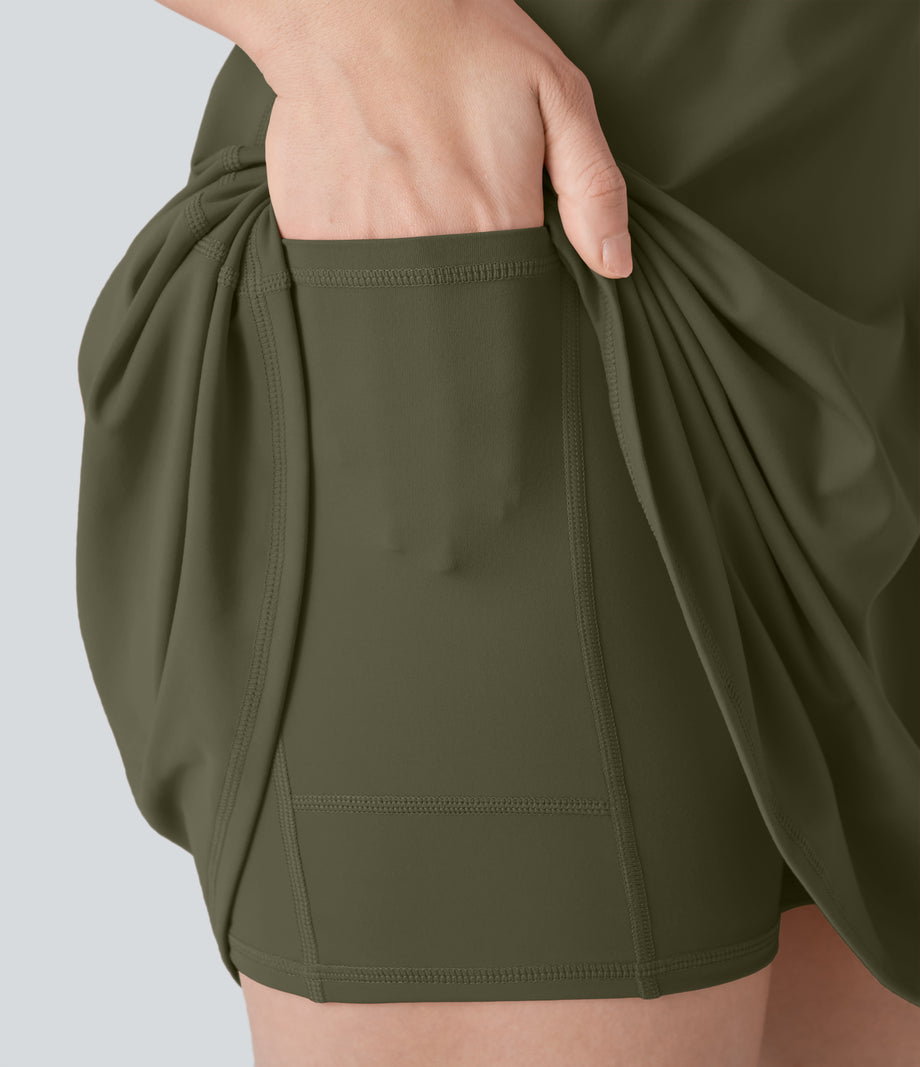 SoftlyZero™ Plush Backless Active Dress-Longer Length-Easy Peezy Edition - Grass Grey Green