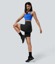 Halara UltraSculpt™ High Waisted Tummy Control Pocket Shaping Training Biker Shorts 7'' - Black