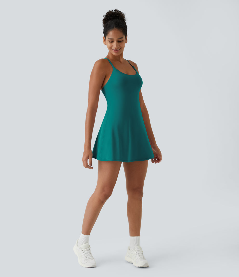 SoftlyZero™ Plush Backless Active Dress-Easy Peezy Edition - Quetzal Green