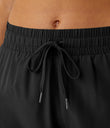 Mid Rise Drawstring Contrast Mesh 2-in-1 Flowy Running Shorts 3'' - Black