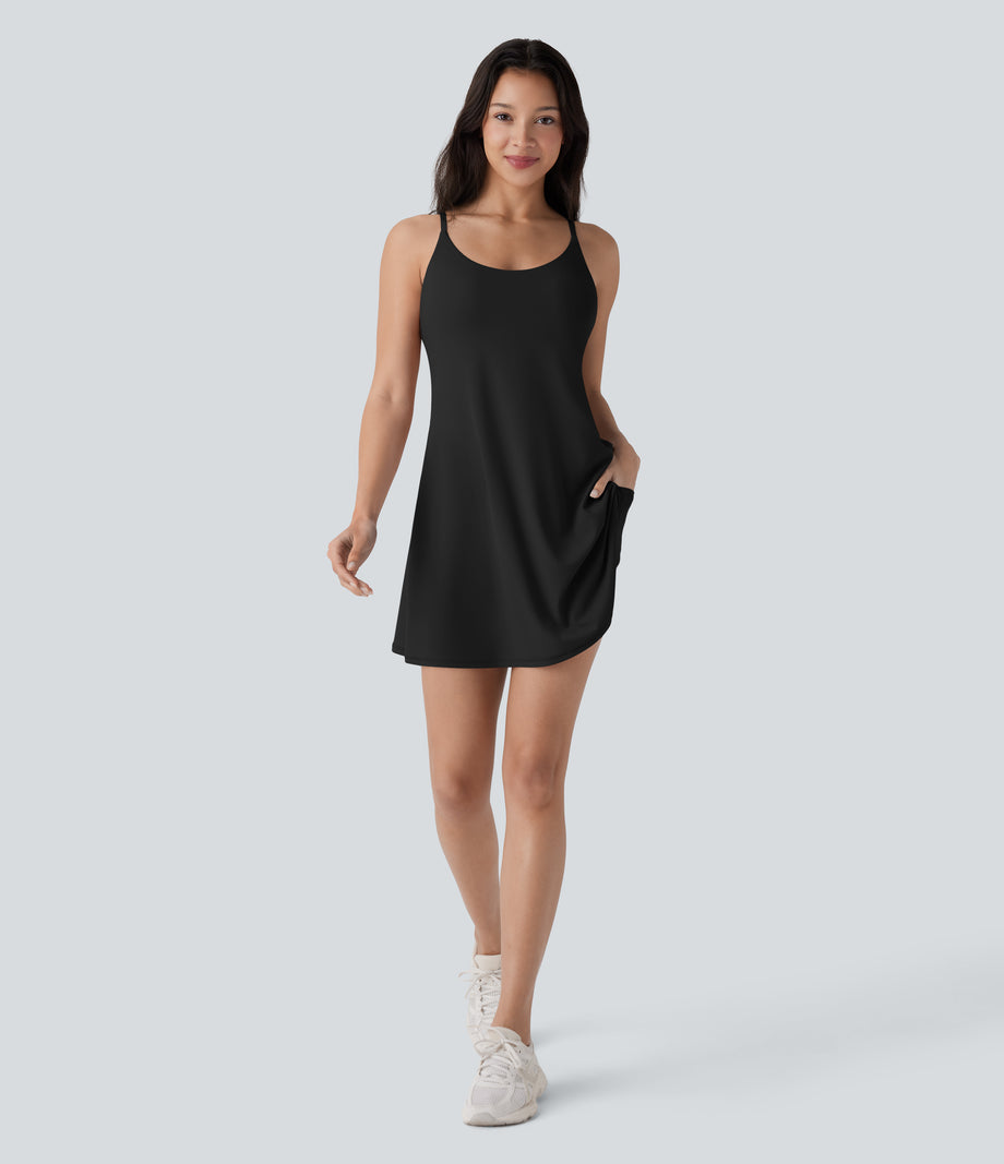 SoftlyZero™ Plush Molded Cups Low Support Dance Active Dress-Easy Peezy Edition A-D Cups - Black