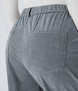 Mid Rise Zipper Pockets Corduroy Casual Joggers - Blue Flower Gray