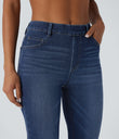 Halara Flex™ High Waisted Pockets Washed Casual Bootcut Jeans - Paint Blue Denim