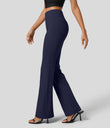 Halara Flex™ High Waisted Back Side Pocket Slight Flare Work Pants - Dress Blues