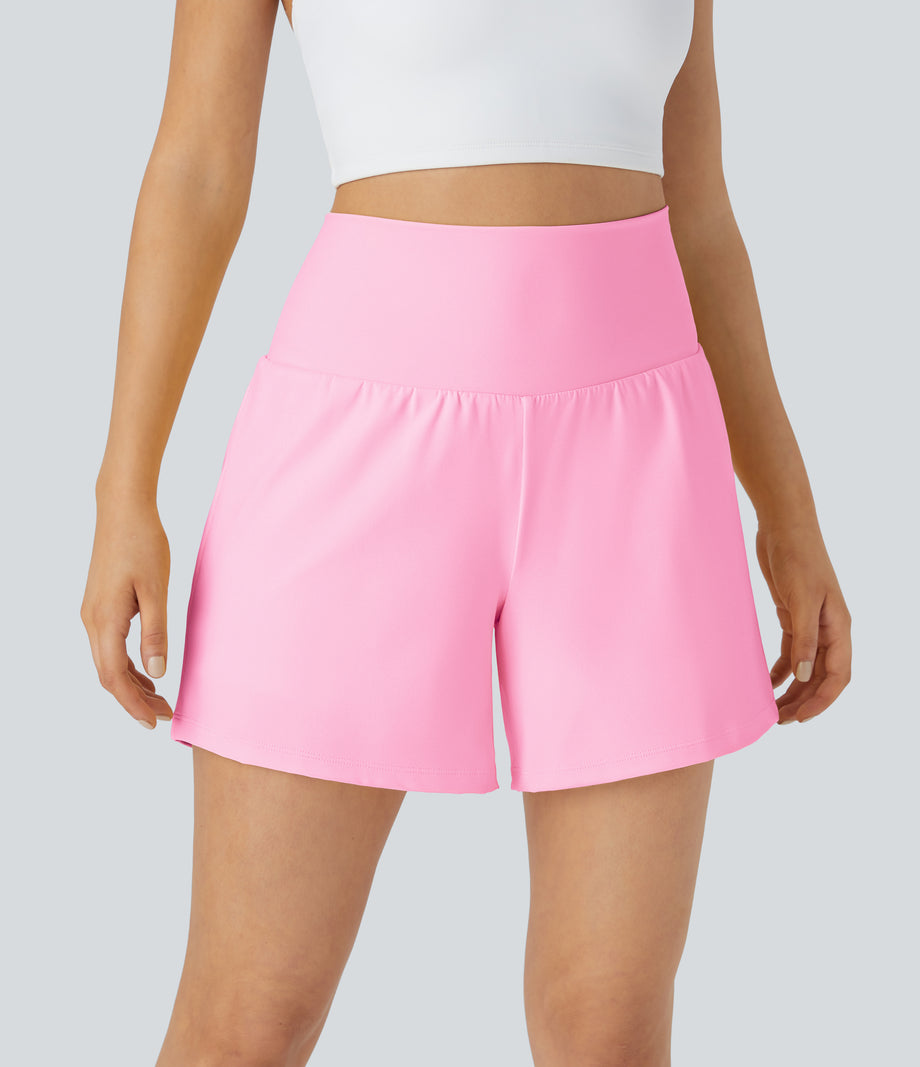 SoftlyZero™ Airy Super High Waisted 2-in-1  Cool Touch Yoga Shorts 5'' with Pockets-Longer Length - Nosegay