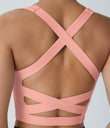 SoftlyZero™ Airy Square Neck Backless Crisscross Cropped Cool Touch Yoga Tank Top-UPF50+ - Peach Melba