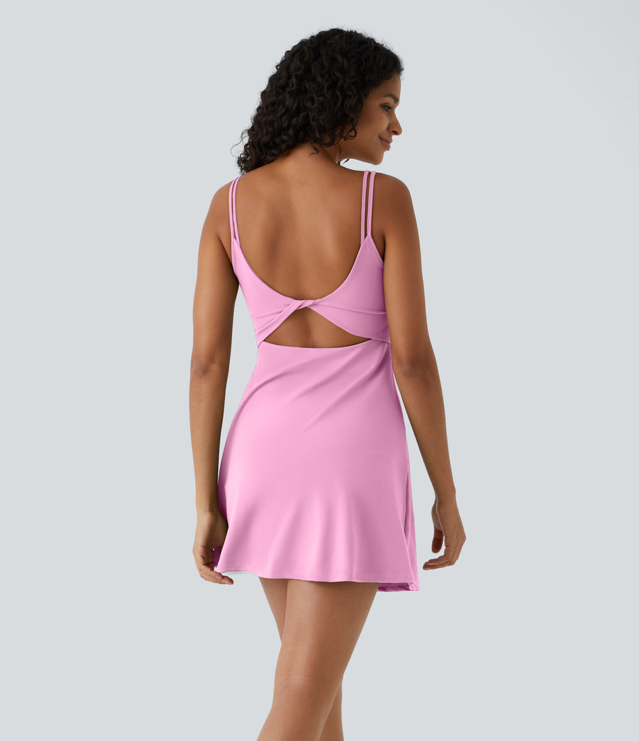 SoftlyZero™ Plush Double Straps 2-Piece Pocket Slip Dance Active Dress A-D Cups - Nosegay