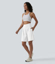 SoftlyZero™ Airy Super High Waisted 2-in-1 Cool Touch Yoga Shorts 9" with Pockets - White