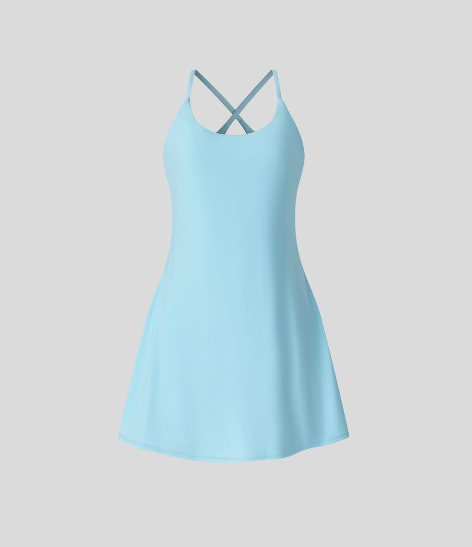 SoftlyZero™ Plush Backless Active Dress - Spun Sugar