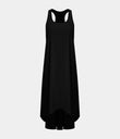 Breezeful™ Backless Racerback Side Pocket High Low Flowy Midi Quick Dry Casual Dress - Black