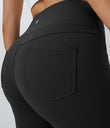 DayStretch High Waisted Pocket Flare Yoga Leggings - Black