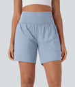 SoftlyZero™ Airy Super High Waisted 2-in-1 Cool Touch Yoga Shorts 7" with Pockets - Skyway