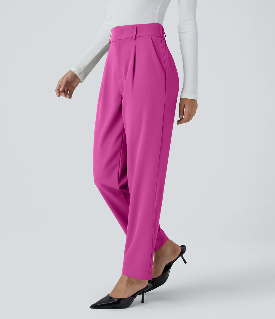 Halara Flex™ High Waisted Pocket Solid Work Tapered Pants - Rose Violet