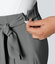 Halara Flex™ High Waisted Tie Side Wide Leg Work Pants - Gunpowder Grey