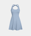 Backless Twisted Active Dress - Light Grey Blue