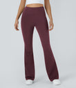 DayStretch High Waisted Pocket Flare Yoga Leggings - Red Mahogany