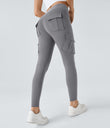 DayStretch High Waisted Cargo Pocket Skinny Yoga Leggings - Silent Storm