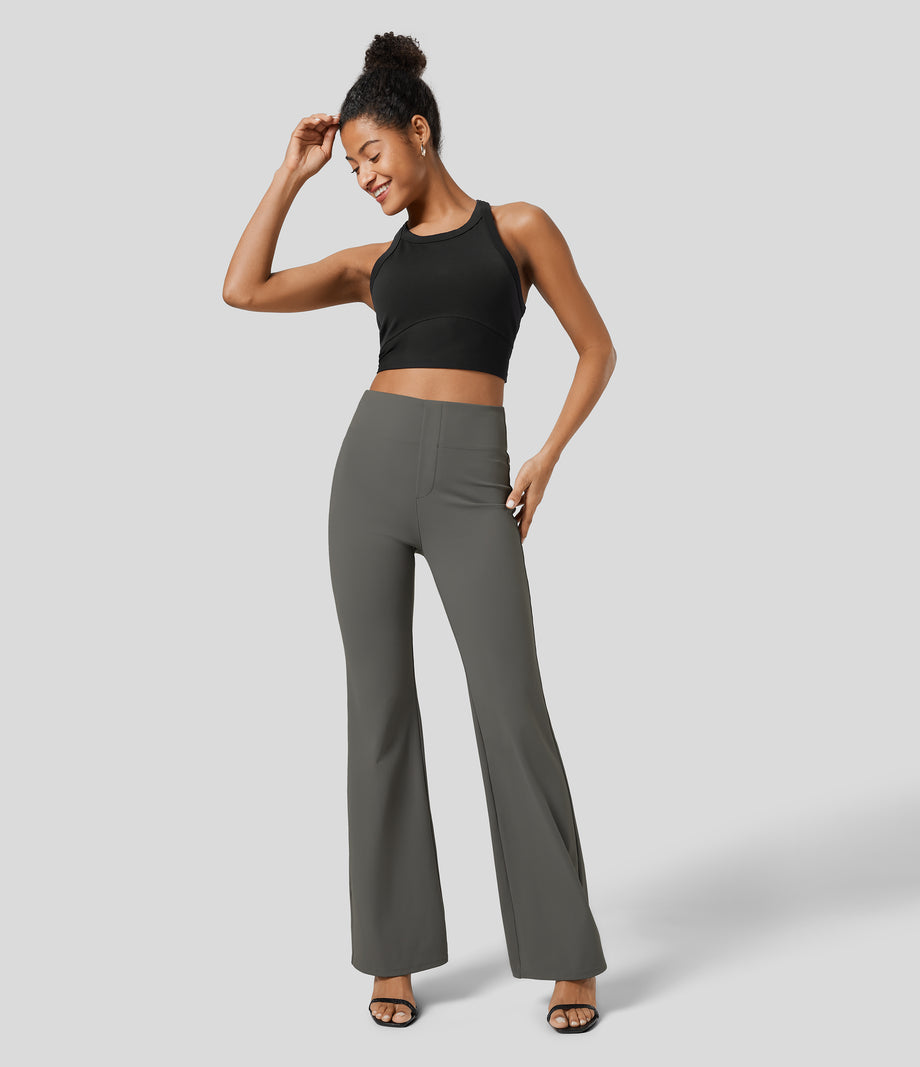 Halara Flex™ High Waisted Back Side Pocket Slight Flare Work Pants - Chimera