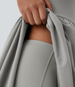 Breezeful™ High Low 2-Piece Pocket Flowy Midi Quick Dry Casual Dress - Ghost Gray