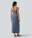 Halter Tie Back Maxi Dress with Pockets - Mountain Spring