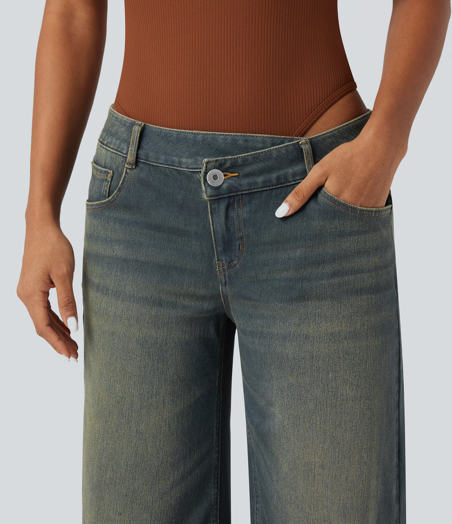 Mottled Dark Blue Denim