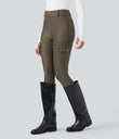 High Waisted Sheen 7/8 Leggings with Pockets - Hay Brown