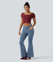 Halara Flex™ High Waisted Crossover Pocket Washed Casual Jeans -  Blue Jasper Denim