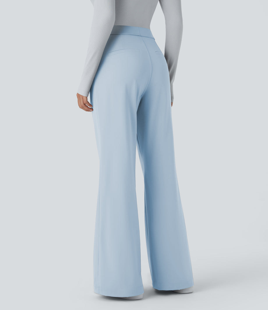 Halara Flex™ DayStretch High Waisted Pocket Work Flare Pants - Baby Blue