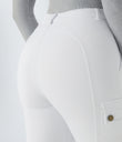DayStretch High Waisted Zipper Pockets Solid Skinny Cargo Pants - White