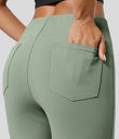 Halara Flex™ High Waisted Back Side Pocket Slight Flare Work Pants - Asparagus