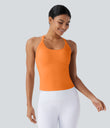 SoftlyZero™ Plush Cut Out Yoga Tank Top A-D Cups - Sun Orange