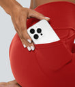 SoftlyZero™ Crossover Pocket Plain Leggings-UPF50+ - Valiant Poppy