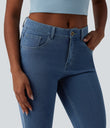 Halara Flex™ Mid Rise Pockets Casual Bootcut Jeans - Denim Dark Blue
