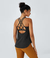 Halara UltraSculpt™ Round Neck Curved Hem Workout Tank Top - Black