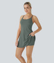 SoftlyZero™ Plush Backless Active Dress - Smoke Grey Green
