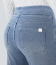 Halara Flex™ High Waisted Pockets Washed Casual Bootcut Jeans - Gray Blue Denim