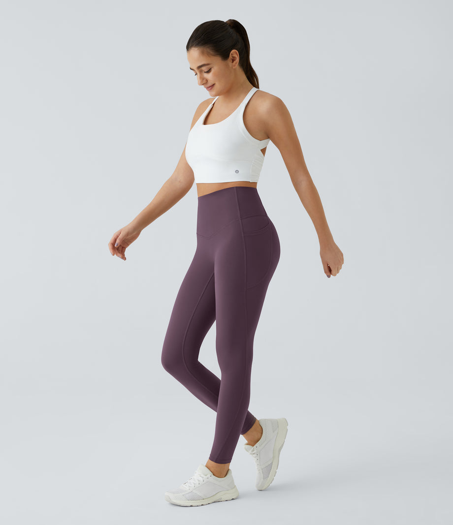 Halara UltraSculpt™ High Waisted Tummy Control Pocket Shaping Training Leggings - Night's Purple