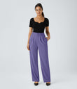 Halara Flex™ High Waisted Zipper Pocket Shirred Straight Leg Work Pants - Veronica