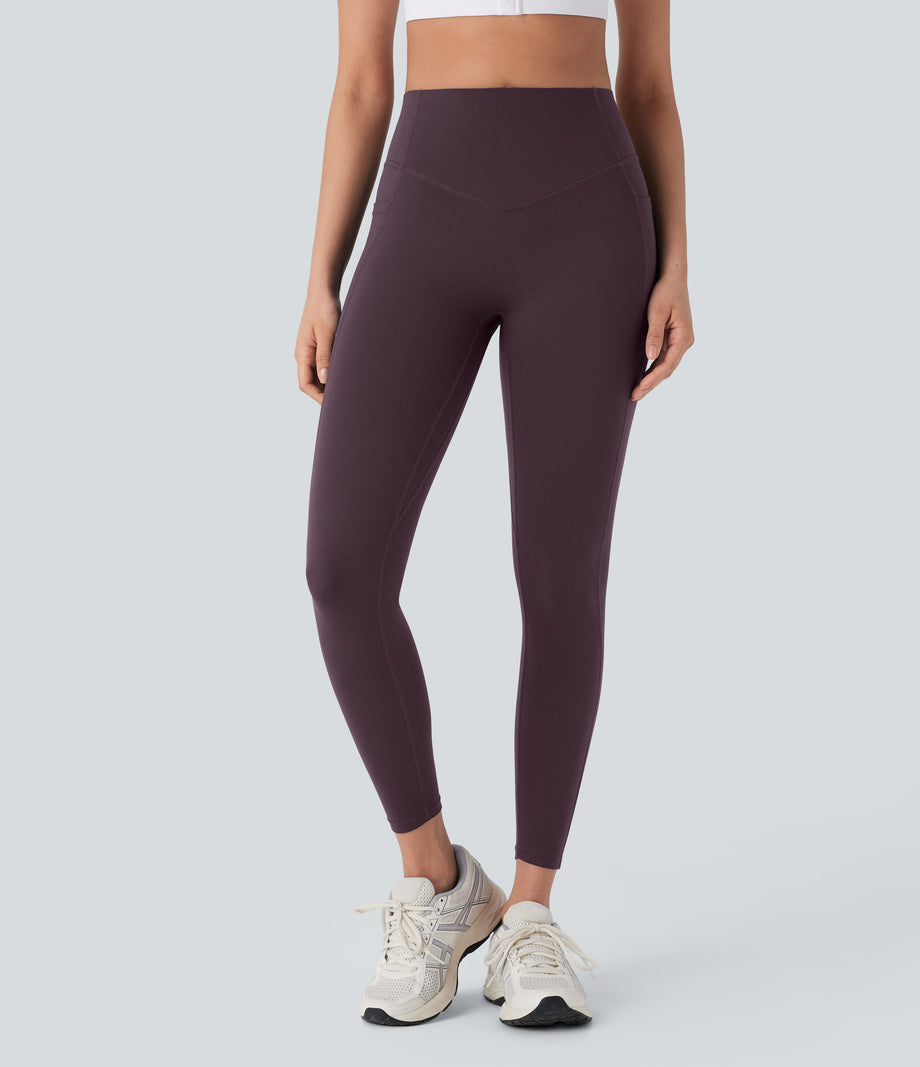 Halara UltraSculpt™ High Waisted Tummy Control Butt Lifting Ruched Pocket Shaping Yoga Leggings - Night's Purple
