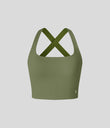 SoftlyZero™ Airy Square Neck Backless Crisscross Cropped Cool Touch Yoga Tank Top-UPF50+ - Loden Green