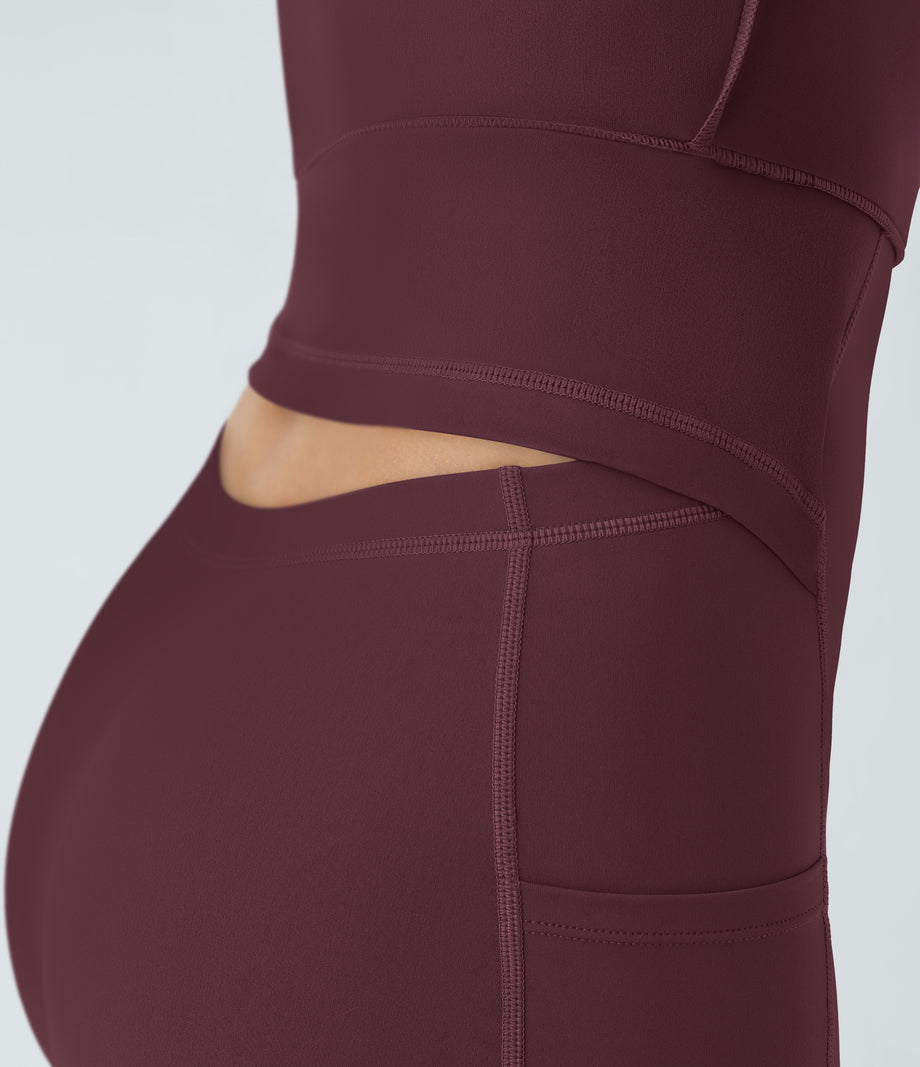 SoftlyZero™ Airy Backless Twisted Flare Low Support Dance Active Dress-Longer Length-Easy Peezy Edition A-D Cups - Fig