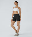 High Waisted Pocket Running Biker Shorts - Black