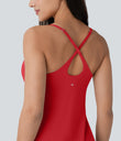 SoftlyZero™ Plush Molded Cups Low Support Dance Active Dress-Easy Peezy Edition A-D Cups - Mars Red