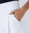 DayStretch High Waisted Work Baggy Shorts 4'' with Pockets - White