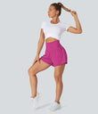 SoftlyZero™ Airy Super High Waisted 2-in-1 Cool Touch Yoga Shorts with Pockets - Fuchsia Fedora