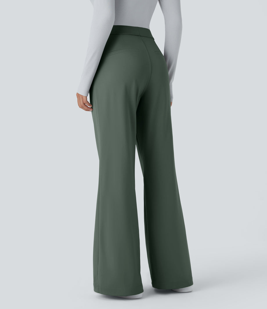 Halara Flex™ DayStretch High Waisted Pocket Work Flare Pants - Deep Aquamarine