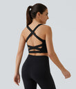 SoftlyZero™ Airy Square Neck Backless Crisscross Cropped Cool Touch Yoga Tank Top-UPF50+ - Black