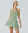 Backless Twisted Active Dress - Light Bean Green